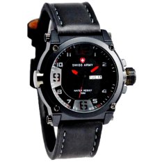 Swiss Army Jam Tangan Pria - Leather Strap - Black - Sa 7169 B