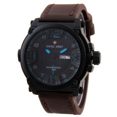Swiss Army Mens Elegant - Cokelat - Stainless/Kulit - Sa 7169 Bl Dabrwblue