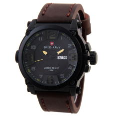 Swiss Army Mens Elegant - Cokelat - Stainless/Kulit - SA 7169 CT