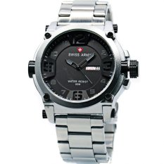 Swiss Army SA7169 Silver Hitam - Jam Tangan Pria - Stainless Steel