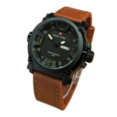 Swiss Army Sa7169NY Jam Tangan Pria Kulit Coklat Muda