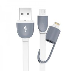 T4shops Smart Data Cable 2 in 1 Lightning & Micro USB 100cm - Putih