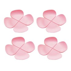 Tokomuda Silicone Flower Petal Shape Drink Coasters Alas Gelas 4 Pcs - Pink