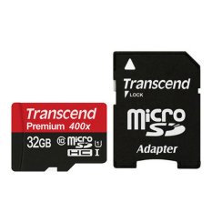Transcend Memory Card Micro SD UHS-1 400X 32GB Super Speed 60Mbp/s