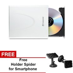 Transcend Portable DVD RW Ultraslim Writers 8X Super Speed - Putih + Gratis Holder Spider