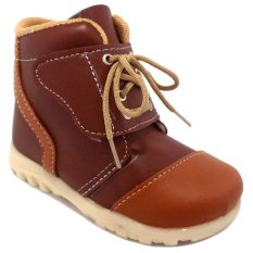 TrendiShoes Sepatu Boot Anak Velcro Strap Aksesori Tali - Cokelat