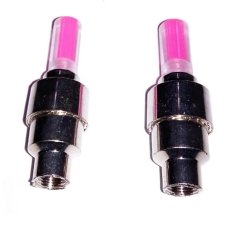 Tutup Pentil Led Nyala Lampu Ban Mobil Motor Sepeda - Pink