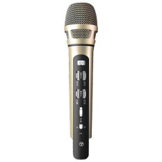 Tuxun k9 Wireless Microphone FM Karaoke Microphone Car Microphone Handheld KTV Microphone for iPhone Android (Gold) - INTL