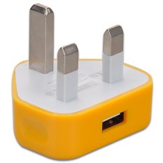 UK Wall Charger USB Adapter Plug For iPhone5 4S 4 3G iPod Touch 5 Nano (Yellow) (Intl)