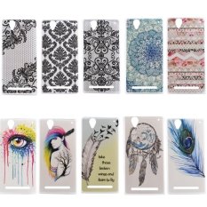 Ultrathin Embossed Flowers Pattern TPU Protective Case for Sony Xperia T2 Ultra / XM50h (Black/White) (Intl)