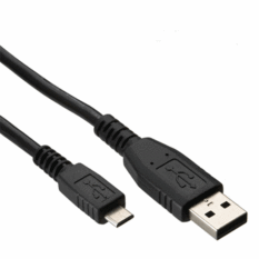 USB 2.0 to Micro USB Cable High Quality for Smartphone Action Camera Xiaomi Yi Etc - 1m - Black