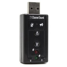 USB 2.0 to Virtual 7.1 Channel Audio Sound Card Adapter with CM108 Chipset - Hitam