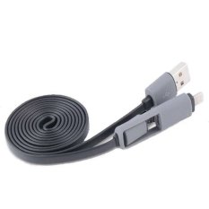 USB 2 in 1 Duo Magic Cable Lightning and Micro USB Cable for Android / iOS - Split Back Model - Black