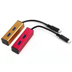 USB 3.0 Type C Male to 2 Ports USB 3.0 Type A Female Hub Adapter Cable with USB-C Port - Intl