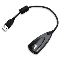 USB 5HV2 USB to Virtual 7.1 Channel Audio Sound Card Adapter with China Chipset - Hitam