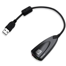 USB 5HV2 USB to Virtual 7.1 Channel Audio Sound Card Adapter with China Chipset - Hitam