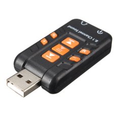 USB External 3D Virtual 8.1 Channel Audio PC/Laptop/Headphone Sound Card Adapter Black- Intl