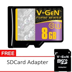 V-Gen Micro SD 8 GB Class 10 Turbo Series + Gratis Adapter