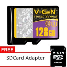 V-Gen MicroSDHC 128GB Turbo - 85MB/s Class10 USH-1 Micro + SD Adapter Memory Card