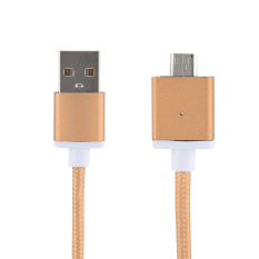 VAKIND 1M Braided Micro USB Magnetic Charging Cable for Android Phone/Tablet (Gold) - Intl