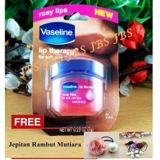Vaseline Lip Therapy USA Pocket Size 7g - 0.25oz - Rosy Lips + Jepitan Rambut Mutiara