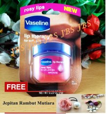 Vaseline Lip Therapy USA Pocket Size 7g - 0.25oz - Rosy Lips + Jepitan Rambut Mutiara
