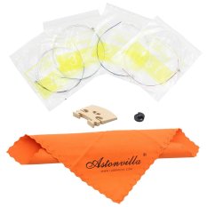 Violin 4 in 1 Set of Strings/Rubber Mute/Maple 4/4 Bridge/Cleaning Cloth Accessories Parts Replace Tool (Intl)