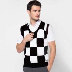 VM Sweater Rompi Rajut Fashion Motif Kombinasi