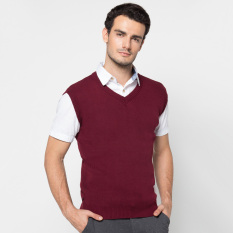 VM Sweater Rompi Rajut Merah Maroon Polos