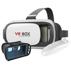 VR Box Virtual Reality Headset 3D Video Movie Game Glasses Googles w/ Bluetooth Remote Control for iPhone6 plus Samsung Galaxy S6 Edge+ Android - INTL