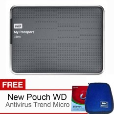 WD My Passport Ultra 2TB Titanium Bonus Antivirus Trend Micro + Pouch WD Original