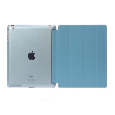 Welink 2 in 1 iPad 2/3/4 Case Plus Tempered Glass, Tablet Smart Cover + Slim Transparent Back Case for Apple iPad 2/3/4 (Blue) (Intl)