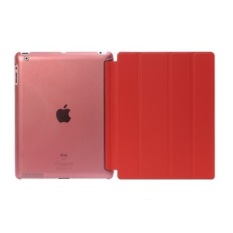 Welink 2 in 1 iPad 2/3/4 Case Plus Tempered Glass, Tablet Smart Cover + Slim Transparent Back Case for Apple iPad 2/3/4 (Red) (Intl)