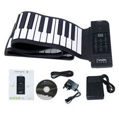 Welink Portable 88 Keys Roll up Electronic Piano Keyboard Silicone Flexible Roll up Electronic Keyboard Piano with Loud Speaker and Foot Pedal (Black) (Intl)