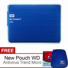 Western Digital My Passport Ultra 2TB Biru Bonus Antivirus Trend Micro + Pouch WD Original