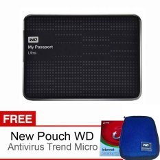 Western Digital My Passport Ultra 2TB Hitam Bonus Antivirus Trend Micro + Pouch WD Original