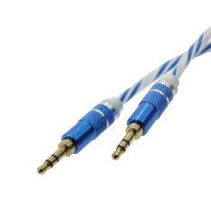 Whyus store Male to Male 3.5mm Jack Plug Cord Stereo Audio Cable For Headphone/Aux/MP3/iPod ( Blue)- INTL