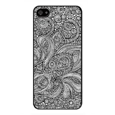 Y&M Cell Phone Case For iPhone 5/5s Black Floral Painting Cover (Multicolor)