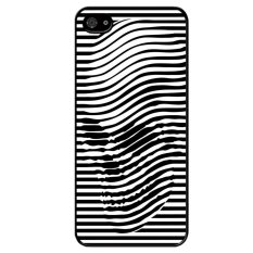 Y&M Skulls Stripes Pattern Phone Case for Iphone 5/5S (White/Black)