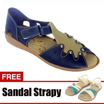 yutaka casual flat shoes biru gratis sandal yutaka casual flat shoes biru gratis sandal