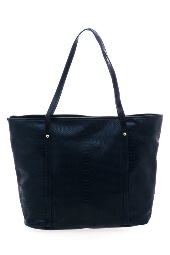 Zada Verani Croco Tote Bag - Navy