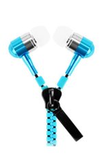 ZHENGQI In-ear Phone Zipper Cable Earphones Magic Sound Metal Wire Control with Mic Earphones(Blue) (Intl)