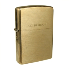 ZIPPO 204 Brushed Brass With Solid Brass Engraved Original USA