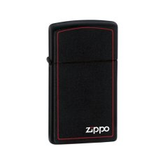 Zippo Original 1618ZB Black Matte Slim With Zippo Border