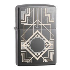 Zippo Original 28950 Art Deco Laser Engraved Black Ice