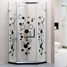 ZooYoo 86 Bubbles Stiker Dekorasi Kamar Mandi - Hitam-Putih