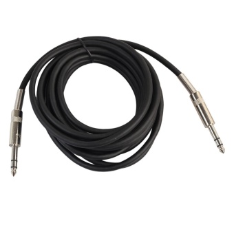 Gambar 1 4in Metal Jack 6.35mm Audio Male to Male Stereo Cable for Electric Guitar(Black) 5m   intl