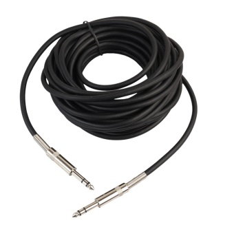 Gambar 1 4in Metal Jack 6.35mm Audio Male to Male Stereo Cable forElectric Guitar(Black) 10m   intl