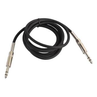 Gambar 1 4in Metal Jack 6.35mm Audio Male to Male Stereo Cable forElectric Guitar(Black) 1.8m   intl