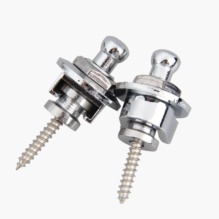 2 Buah Jamur Kepala Gitar Tali Pengikat Bagian Krom Tombol 